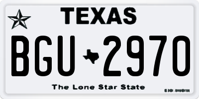 TX license plate BGU2970