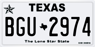TX license plate BGU2974