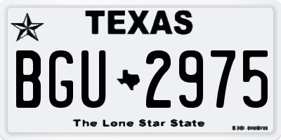 TX license plate BGU2975