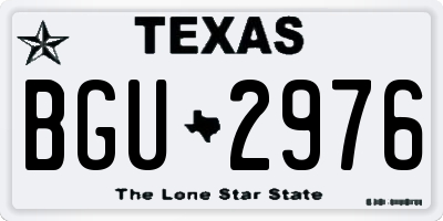 TX license plate BGU2976