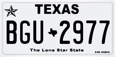 TX license plate BGU2977