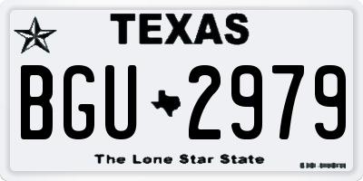 TX license plate BGU2979