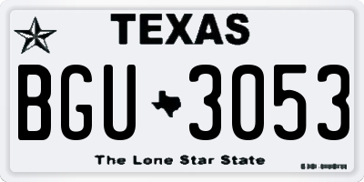 TX license plate BGU3053