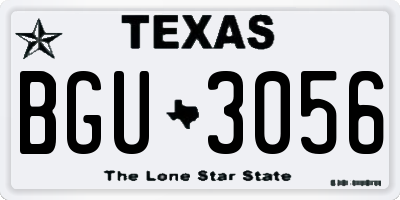 TX license plate BGU3056