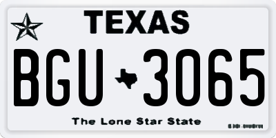 TX license plate BGU3065