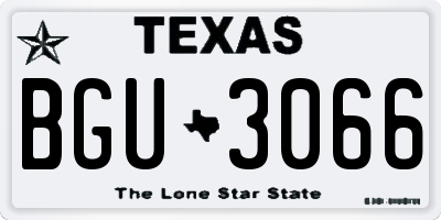 TX license plate BGU3066