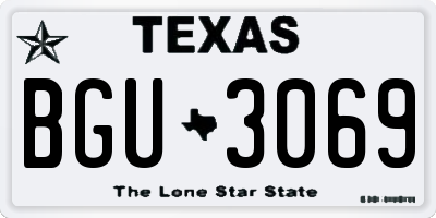 TX license plate BGU3069