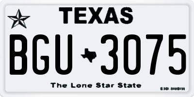 TX license plate BGU3075