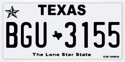 TX license plate BGU3155