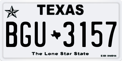 TX license plate BGU3157