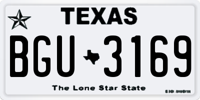 TX license plate BGU3169