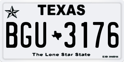 TX license plate BGU3176