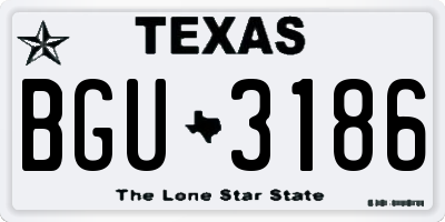 TX license plate BGU3186