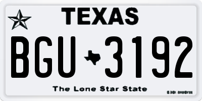 TX license plate BGU3192