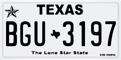 TX license plate BGU3197