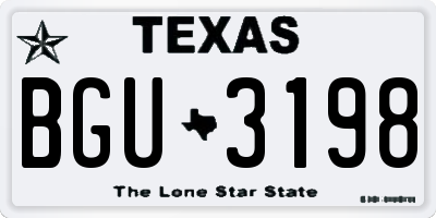 TX license plate BGU3198