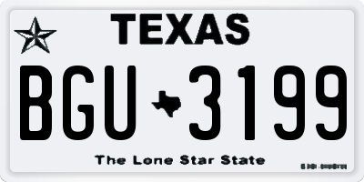 TX license plate BGU3199