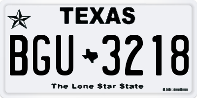 TX license plate BGU3218