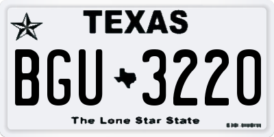TX license plate BGU3220
