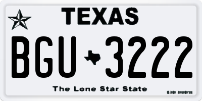 TX license plate BGU3222