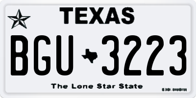 TX license plate BGU3223