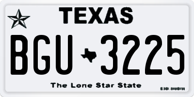 TX license plate BGU3225