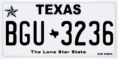 TX license plate BGU3236