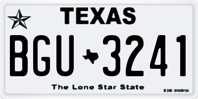 TX license plate BGU3241
