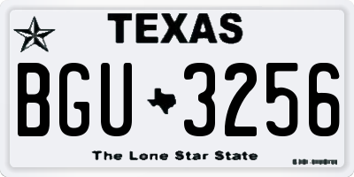 TX license plate BGU3256