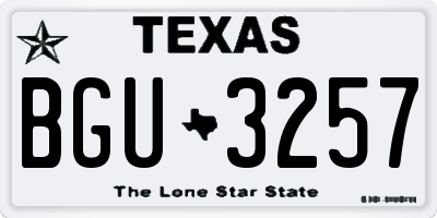 TX license plate BGU3257