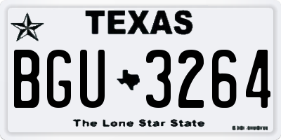 TX license plate BGU3264