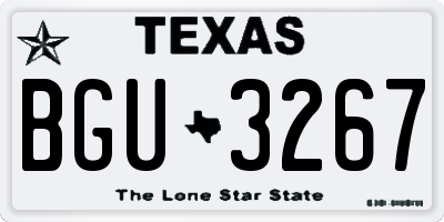 TX license plate BGU3267