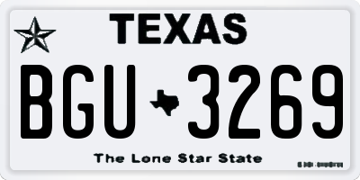 TX license plate BGU3269