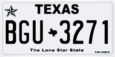 TX license plate BGU3271