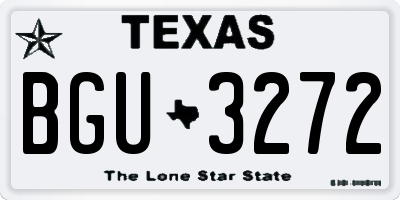 TX license plate BGU3272