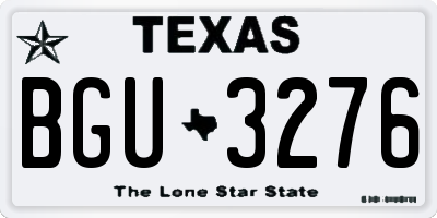 TX license plate BGU3276