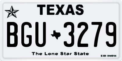 TX license plate BGU3279