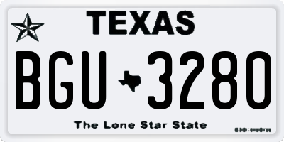 TX license plate BGU3280