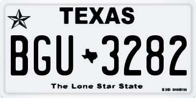 TX license plate BGU3282