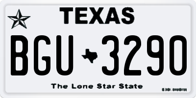 TX license plate BGU3290