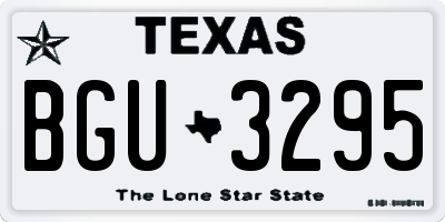 TX license plate BGU3295