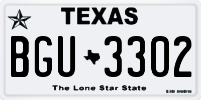 TX license plate BGU3302