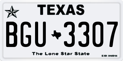 TX license plate BGU3307