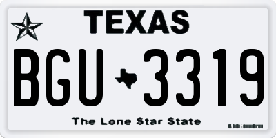TX license plate BGU3319