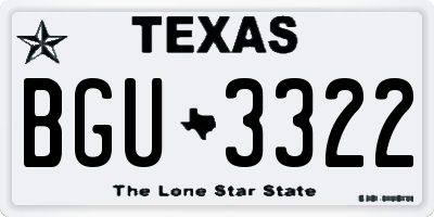 TX license plate BGU3322