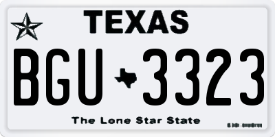 TX license plate BGU3323