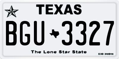 TX license plate BGU3327