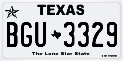TX license plate BGU3329