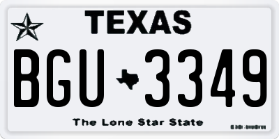 TX license plate BGU3349