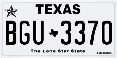 TX license plate BGU3370